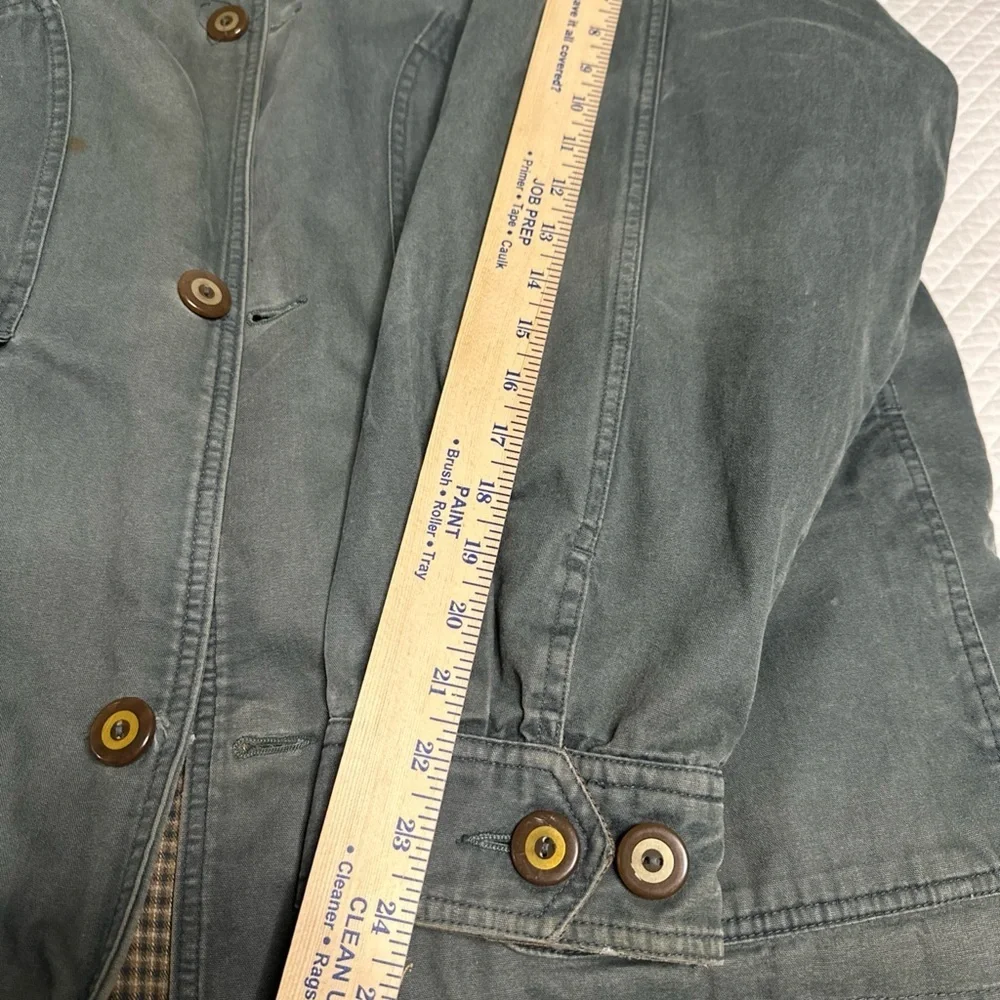 VINTAGE Eddie Bauer Chore Jacket Men L Green Goose Down Removable Liner Dad coat - Picture 6 of 16